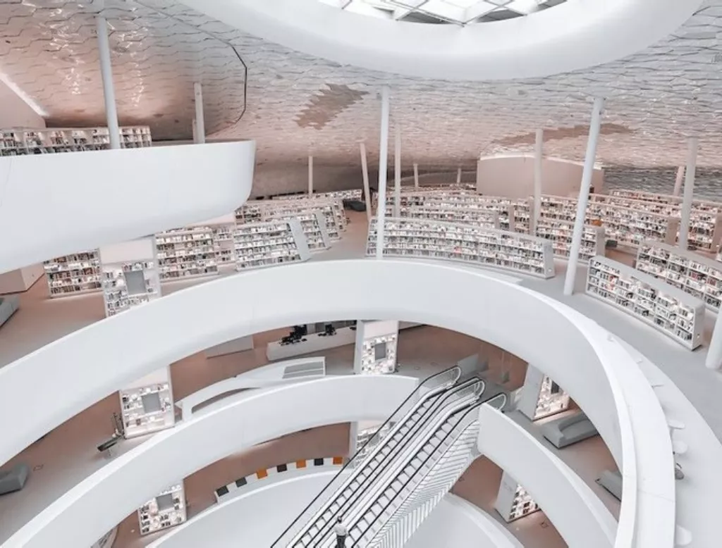 Library Interior View with Iconic Stairs | Arab News